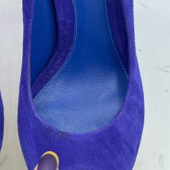 BRIAN ATWOOD Blayne Colorblock Suede Peeptoe Heels Size 7 - Picture 14 of 15